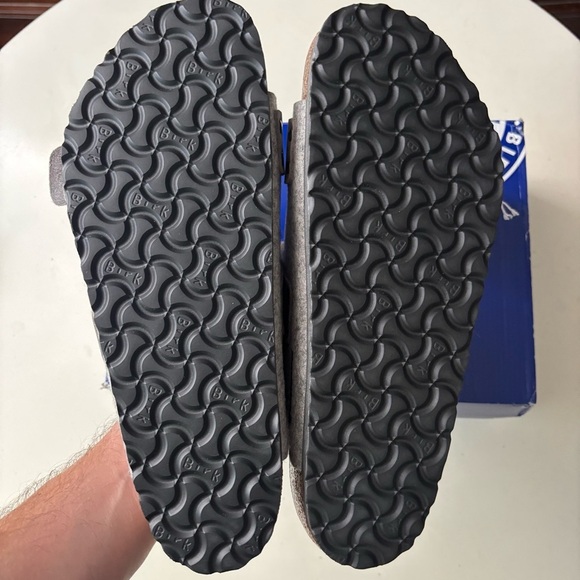 Birkenstock Men’s Uji Leather Felt Light Gray Sandal Size 43 US 10-10.5 New - Picture 8 of 11